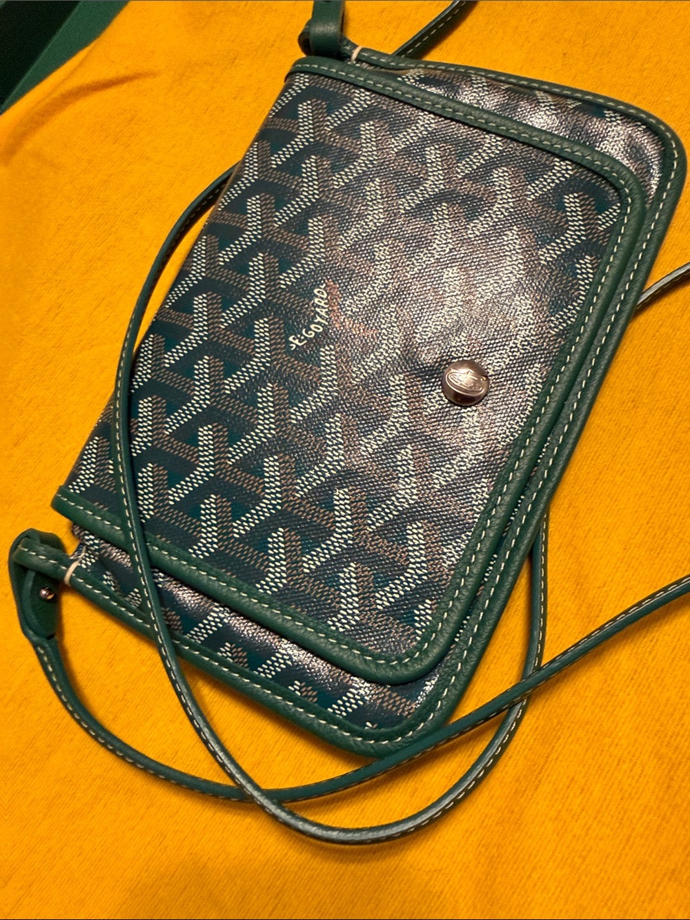 Goyard Dark Teal Monogram Crossbody Bag